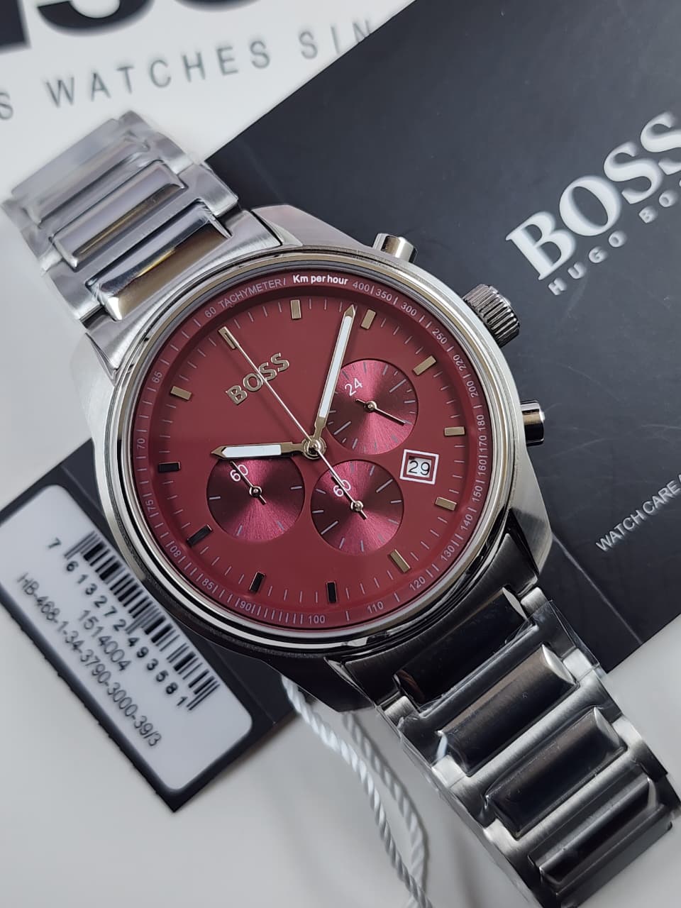 Hugo Boss Grand Prix Chronograph Red Dial Men's Watch - 1514004