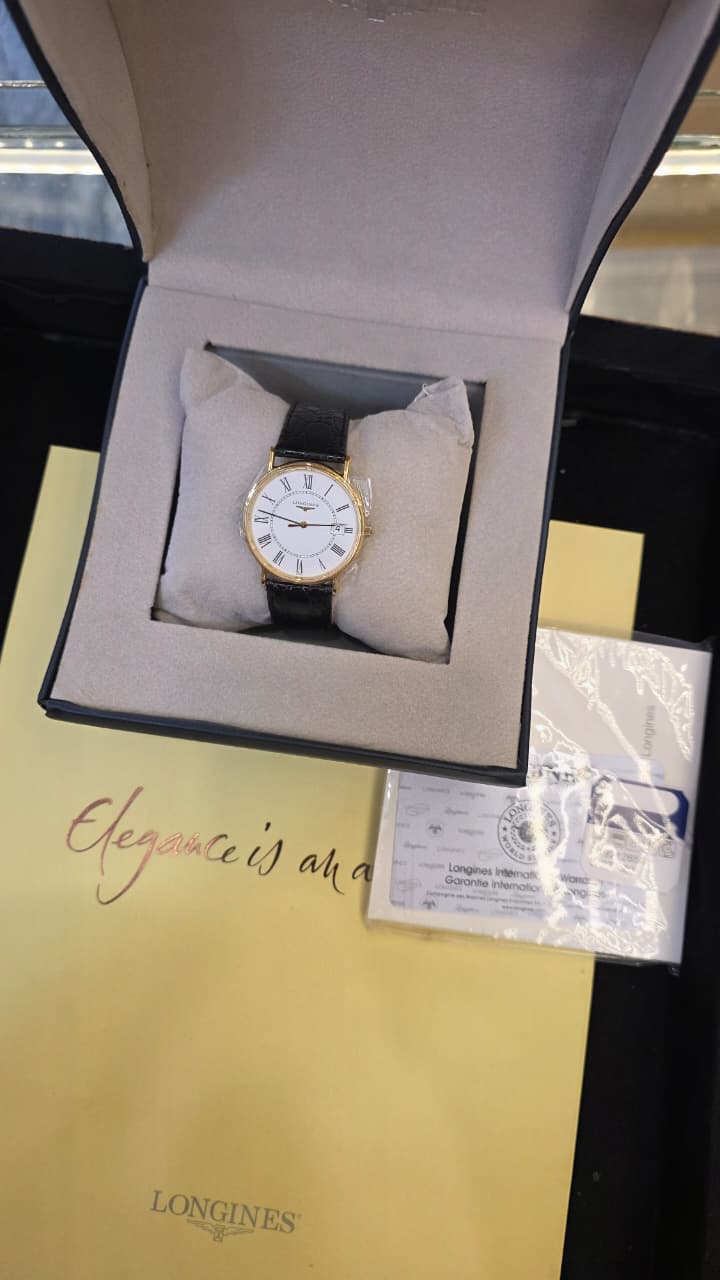 Longines Présence Calendar Date Two Tone White Dial Roman Numbers Original Strap Buckle Classic Gold Capped Vintage Swiss Made Ref L4.720.2 38269206