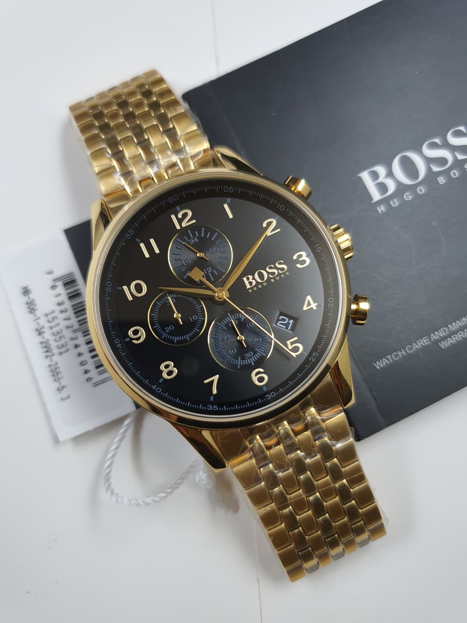 Hugo Boss Navigator Chronograph Black Dial Gold Men's Watch - 1513531