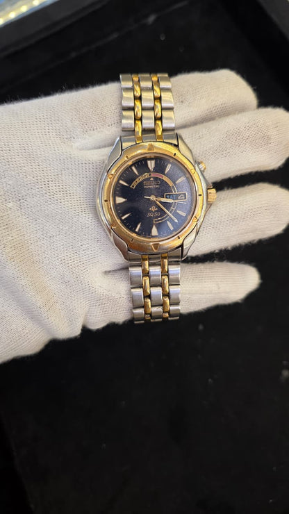 Seiko Kinetic Blue Dial Two-Tone Stainless Steel Men's Watch - SNKL23