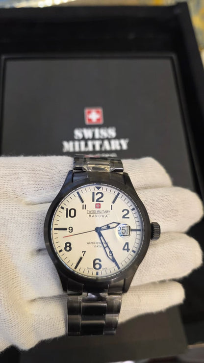 Swiss Military Hanova Gents Jet Black White Dial