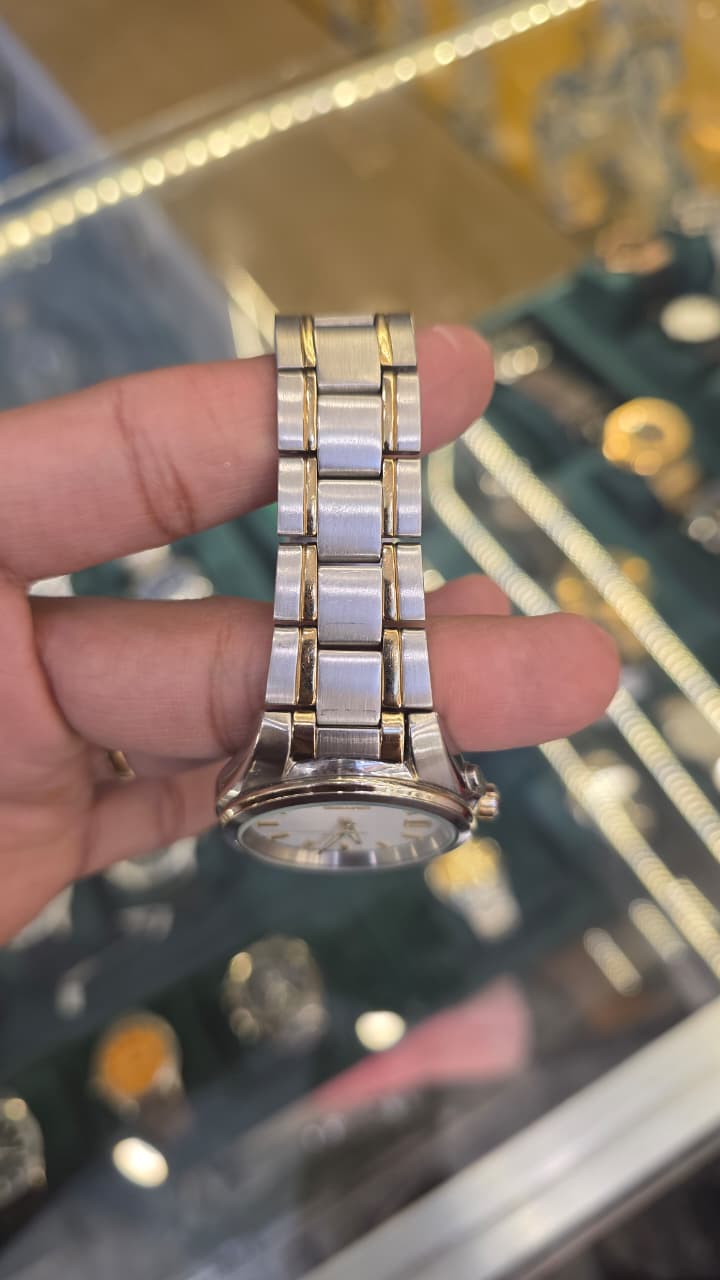 Seiko Kinetic energy Two-tone silver Gold White Dial