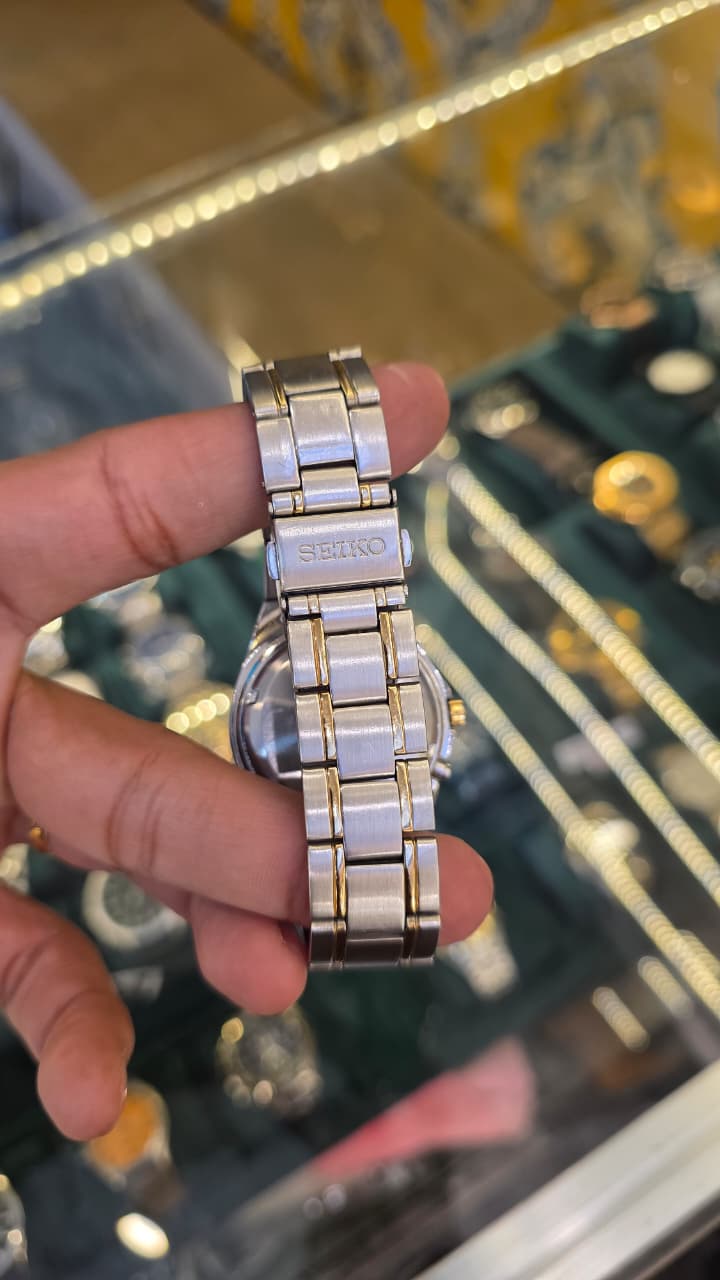 Seiko Kinetic energy Two-tone silver Gold White Dial