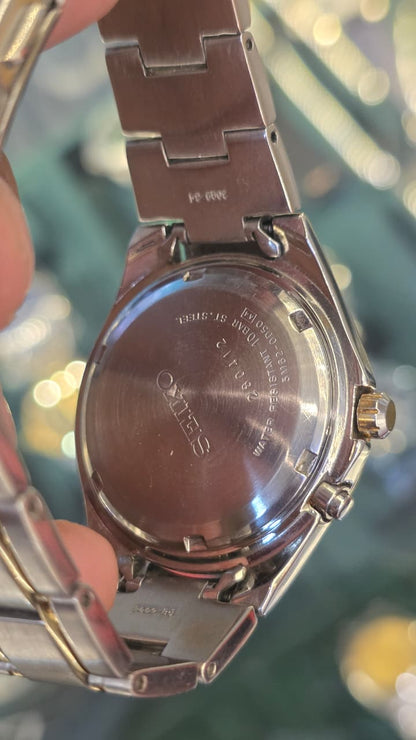 Seiko Kinetic energy Two-tone silver Gold White Dial