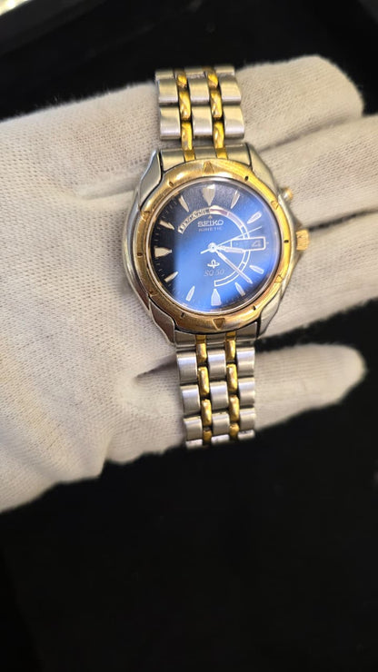 Seiko Kinetic Blue Dial Two-Tone Stainless Steel Men's Watch - SNKL23